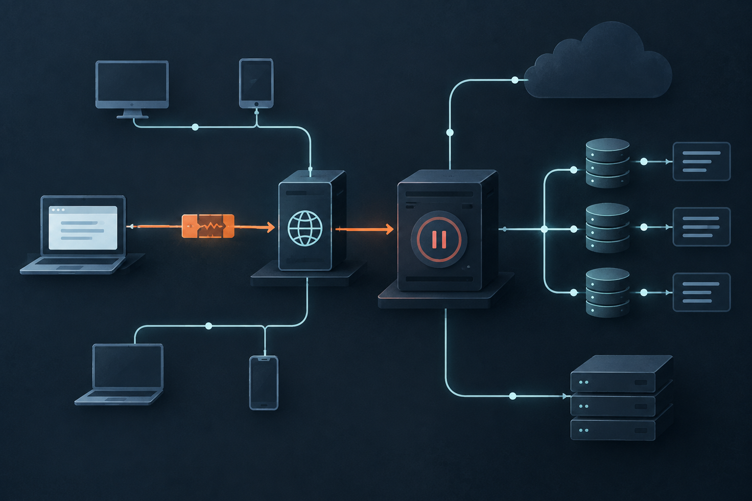 A highlighted malformed request reaching and stopping a DNS resolver process