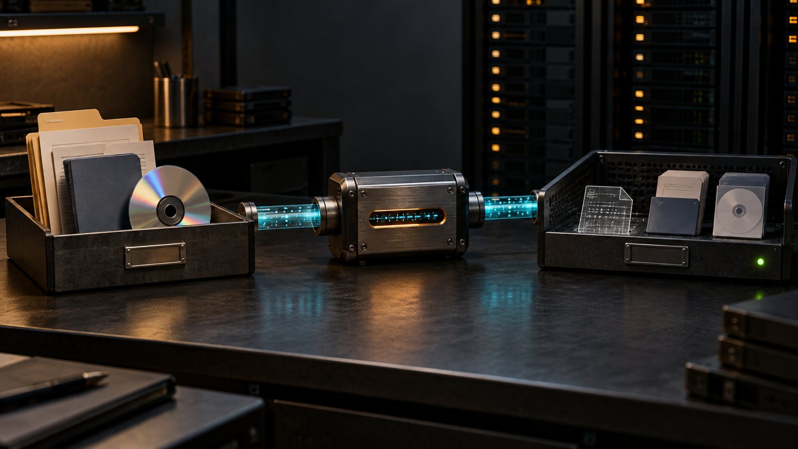 Files and an optical disc streaming through a protected connection to remote storage